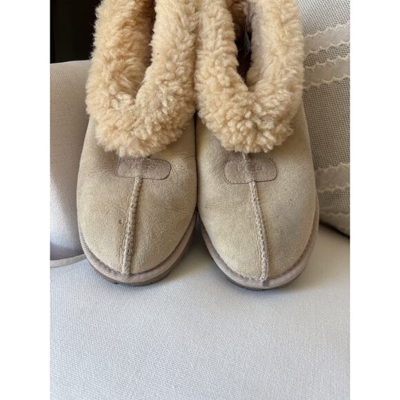 UGG Coquette slide slippers women's size 7 Sheepskin Tan suede - Picture 11 of 11